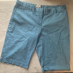 Laundry by Shelli Segal Women’s Blue White Pattern Capris Pants Size 10 Soft